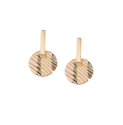 Sohi Metallic Textured Drop Earrings