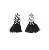 Sohi Crystal Tassel Drop Earrings