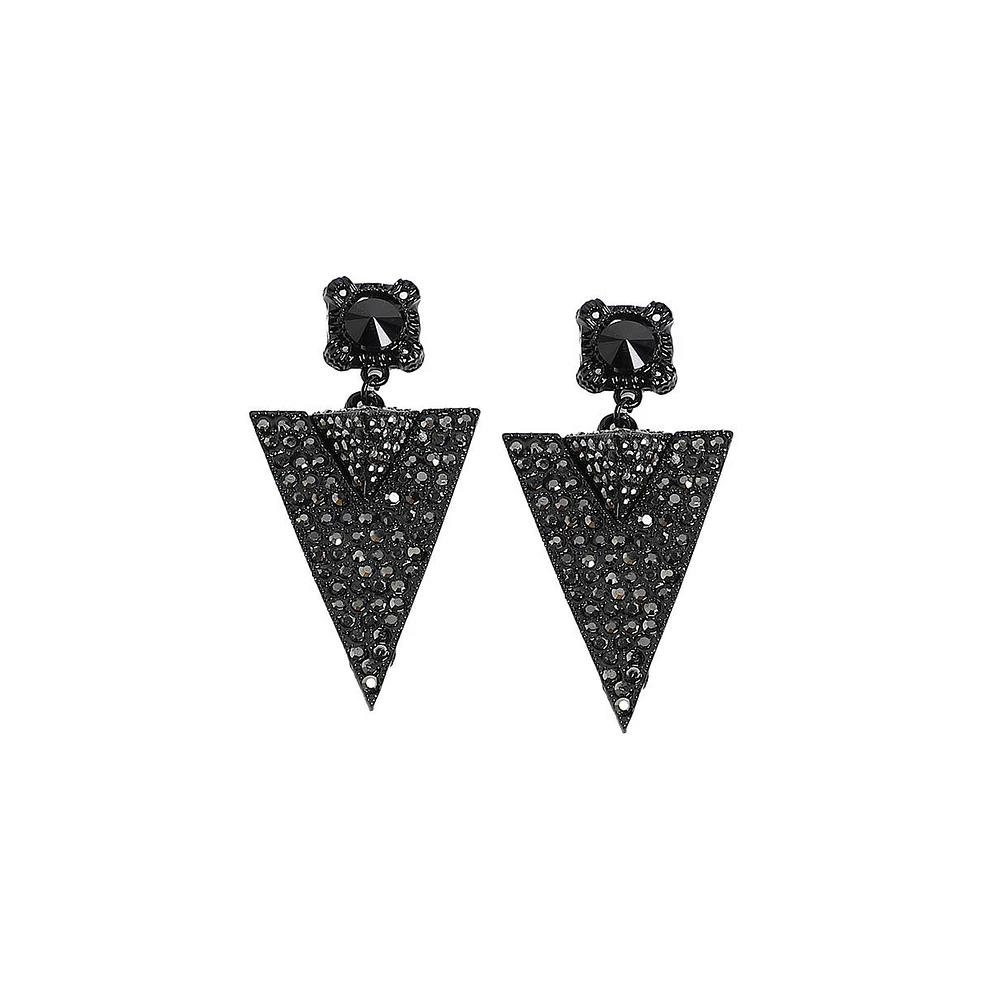 Embellished Triangle Drop Earrings