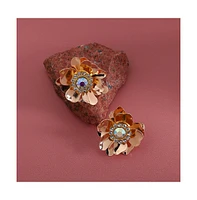 Sohi Crystal Flower Stud Earrings