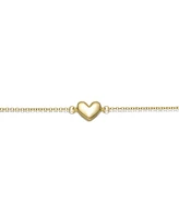 GiGiGirl Minimalist Heart Charm Extended Chain Bracelet White Gold Plated, 14K or 18K Rose Plated