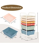 Costway 6 Drawer Rolling Storage Cart Scrapbook Paper Office Organizer
