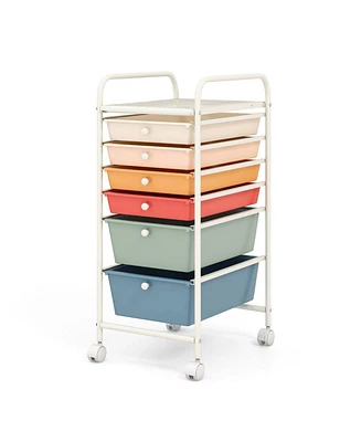 Costway 6 Drawer Rolling Storage Cart Scrapbook Paper Office Organizer