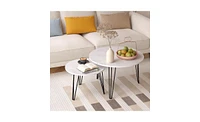 Slickblue Round Nesting Coffee Table Set of 2 for Space-Saving and Stylish Living Room Decor