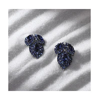 Sohi Crystal Leaf Stud Earrings