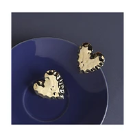 Sohi Dented Textured Heart Stud Earrings