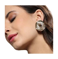 Sohi Dented Halo Stud Earrings