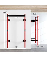 Soozier Folding Squat Rack with Pull Up Bar, 1000 Pounds Capacity