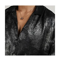 Men's Midnight Black & Chalice Silver Metallic Ombre Shirt