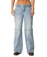 Edikted Women's Shai Low Rise Carpenter Jeans