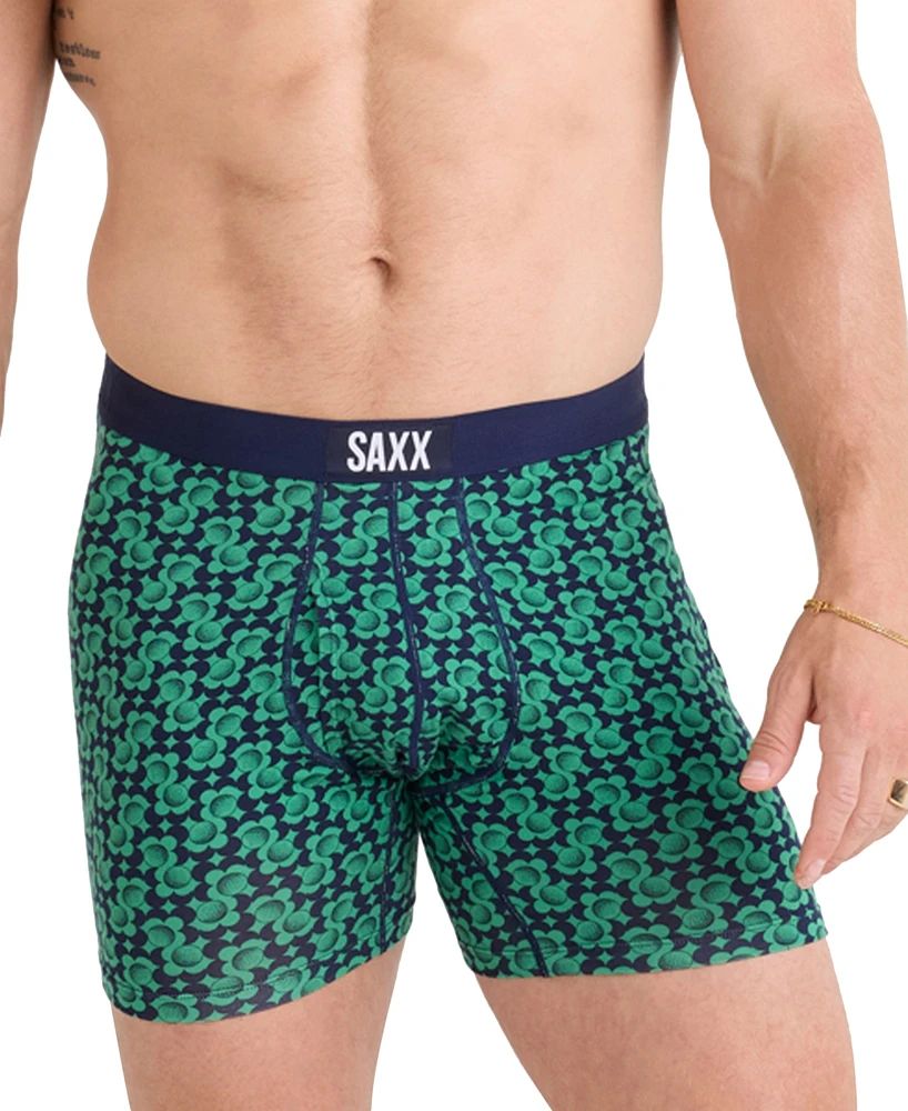 Saxx Men's Ultra Super Soft Relaxed-Fit Moisture-Wicking Printed Boxer Briefs