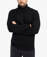 X-Ray Men's Cable Knit Roll Neck Sweater