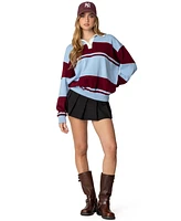 Edikted Women's Kian Striped Polo Sweater