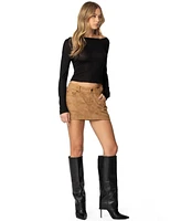 Edikted Women's Isa Faux Suede Mini Skirt