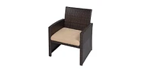 Slickblue Resin Wicker 4-Piece Modern Patio Furniture Set with Cushions