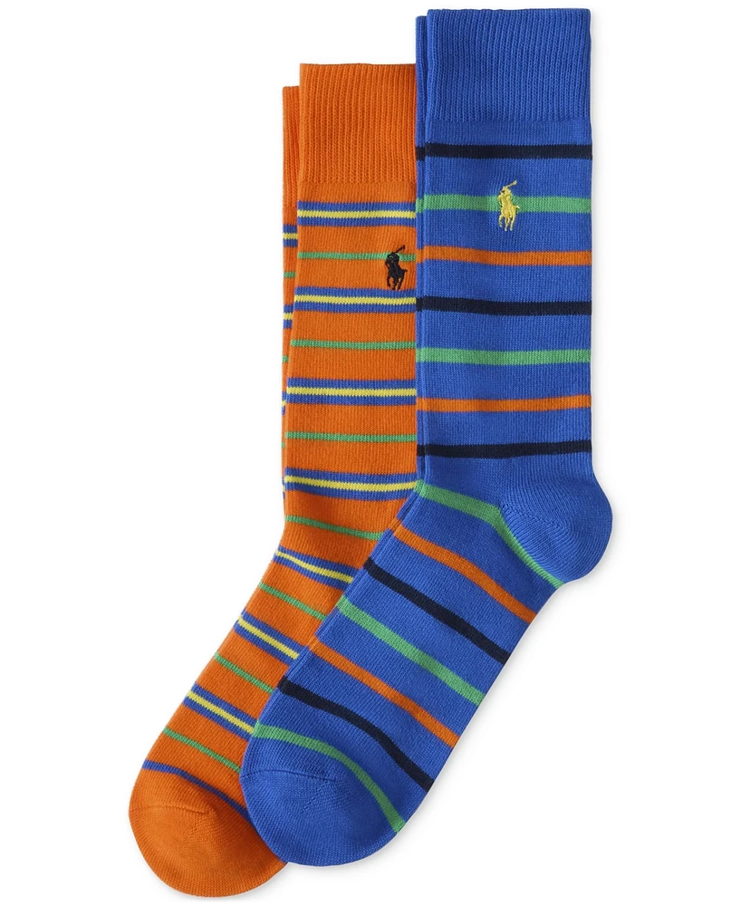Polo Ralph Lauren Men's 2-Pk. Bright Repp Stripe Slack Socks