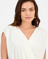 I.n.c. International Concepts Petite Surplice-Neck Sleeveless Top, Exclusively at Macy's
