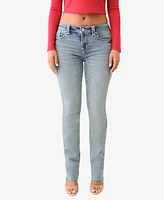 True Religion Women's Billie Mid Rise Super T Straight Jeans