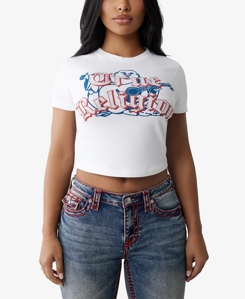 True Religion Women's Buddha Baby Short Sleeve T-Shirt