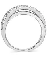 Diamond Channel-Set Crossover Ring (1 ct. t.w.) in 14k White Gold