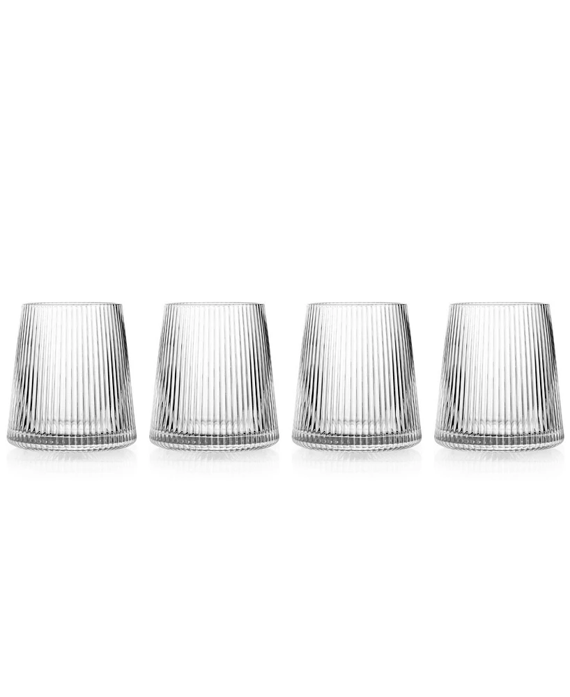 Godinger Sullivan Street Fluted Stemless Wine Glasses, Set of 4