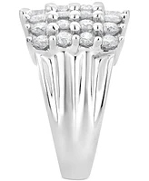 Diamond Four Row Statement Ring (3 ct. t.w.) in 14k White Gold