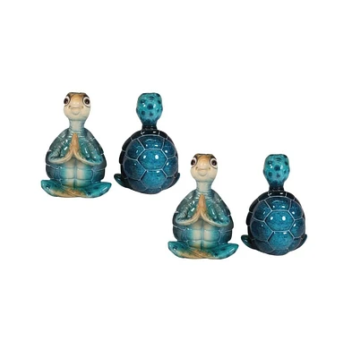 Fc Design 2-pc Set" 6"H Blue Yoga Sea Turtle Figurine Statue Ornament Home Room Office Decor and Perfect Ideas for Housewarming, Holidays and Birthday