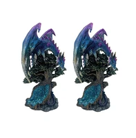 Fc Design "2-pc Set" 10"H Dragon on Tree Figurine Statue Ornament Home Room Office Decor and Perfect Ideas for Housewarming