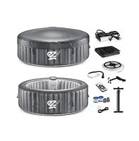 SereneLife 6-Seat Round Inflatable Hot Tub Spa with Led Lights & Remote Control