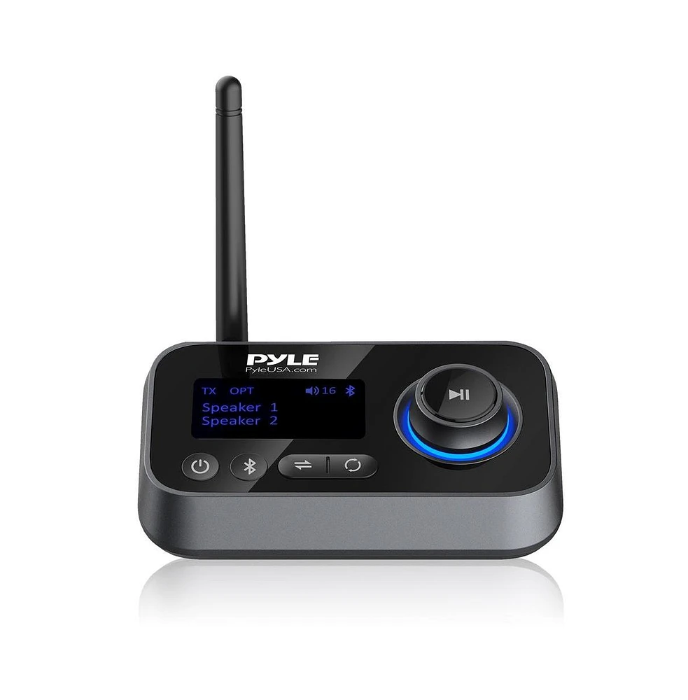 Pyle 2-in-1 Wireless Bluetooth 5.0 Transmitter & Receiver with Lcd Display