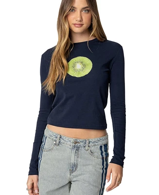 Edikted Womens Kiwi Long Sleeve Top