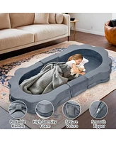 gaomon Portable Toddler Bed, Foldable Travel Bed for Kids Ages 1-5, Toddler Travel Bed Floor Bed for Sleeping, Soft and Safe