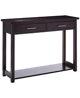 Kings Brand Furniture Simon Wood Console Table with Drawers, Espresso