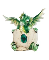 Fc Design "2-pc Set" 5"H May Birthstone Green Dragon Baby Hatchling in Egg Figurine Statue Ornament Home Room Office Decor and Perfect Ideas for House