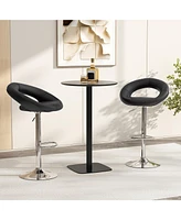 Gymax Set of 4 Adjustable Bar Stools Swivel Pub Chairs Barstools Pu Leather