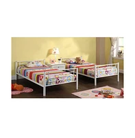 Slickblue Twin over Twin Sturdy Steel Metal Bunk Bed with Safety Rails and Ladder