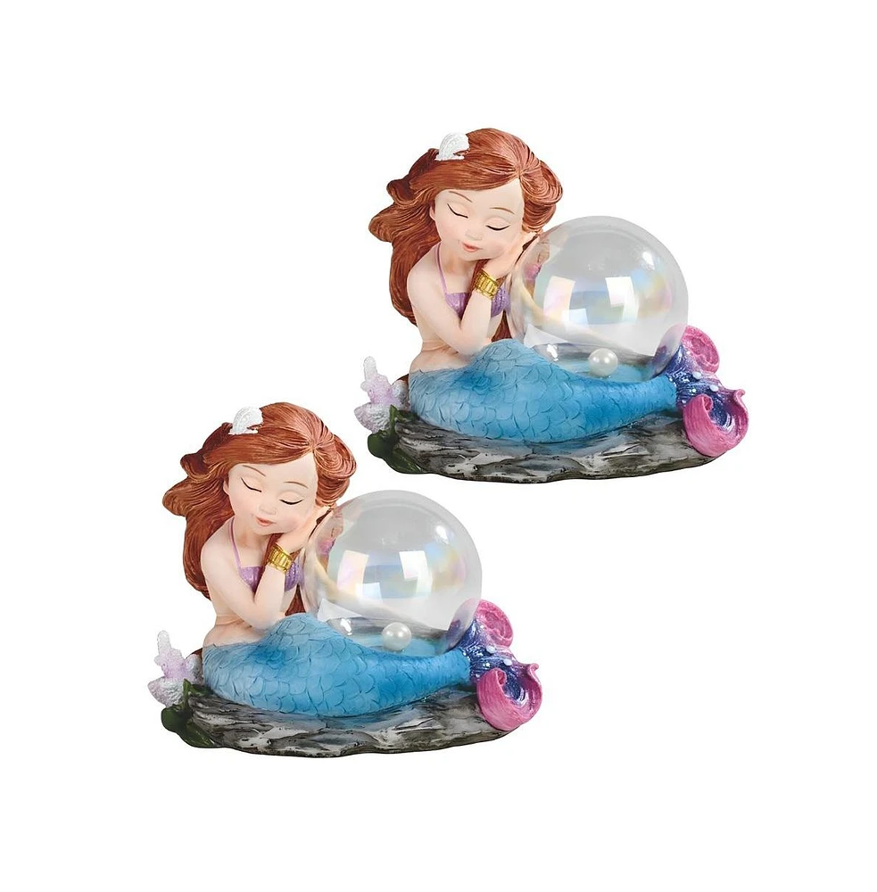 Fc Design "2-pc Set" 5"W Mermaid with Bubble Mergirl Figurine Statue Ornament Home Room Office Decor and Perfect Ideas for Housewarming, Holidays and