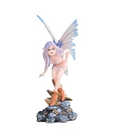 Fc Design "2-pc Set" 6.5"H Pink Fairy Elf with Purple Hair and Blue Winged Figurine Statue Ornament Home Room Office Decor and Perfect Ideas for House