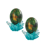 Fc Design "2-pc Set" 5"H Green Dragon in Arcylic Egg with Faux Crystal Figurine Statue Ornament Home Room Office Decor and Perfect Ideas for Housewarm