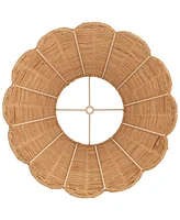 7" Top x 15" Bottom x 9 1/2" High x 9 1/2" Slant Lamp Shade Replacement Medium Brown Empire Round Tapered Farmhouse Coastal Country Natural Rattan Sca