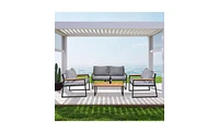 Slickblue 4-Piece Outdoor Patio Lounge Furniture Set for Backyard and Garden Conversations