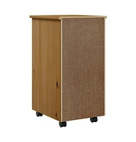 vidaXL Moss 4-Drawer Chest, Solid Pine Wood Mobile File Cabinet, Storage Cabinet on Wheels, Chest of Drawers for Home Office, Easy Assembly & Maintena