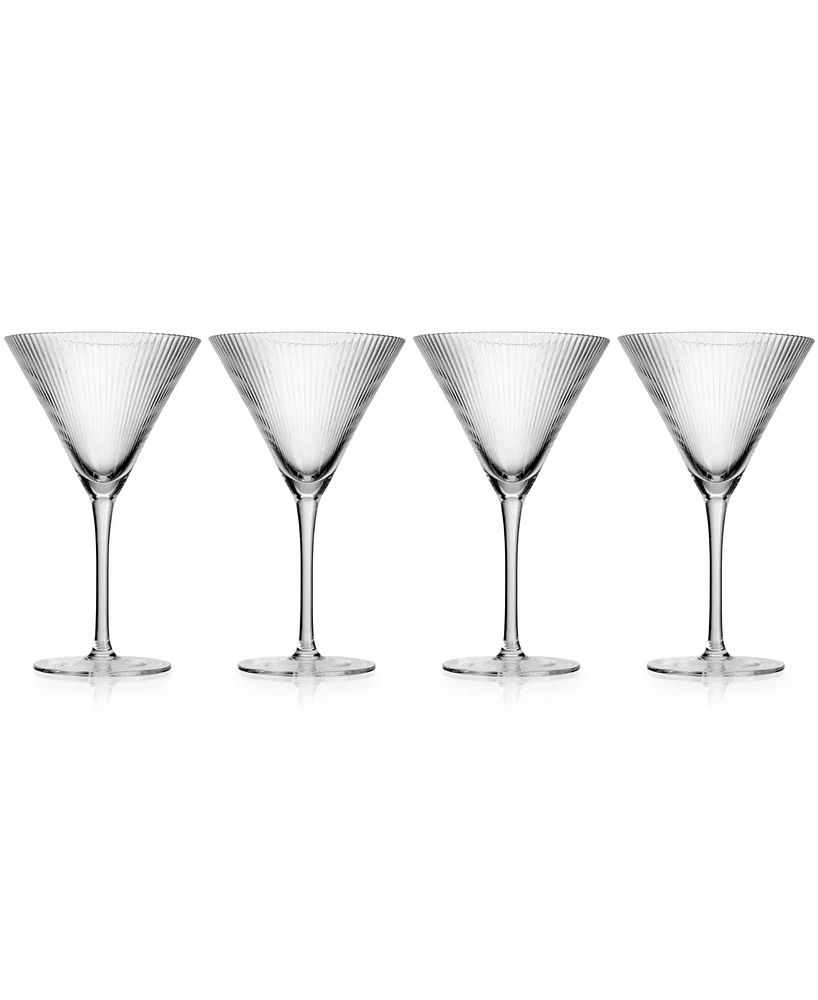 Godinger Sullivan Street Fluted Martini Glasses, Set of 4