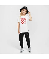 Nike Big Boys and Girls White Liverpool Checkered T-Shirt