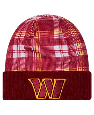 New Era Men's Burgundy Washington Commanders Sideline Statement Cuffed Knit Hat