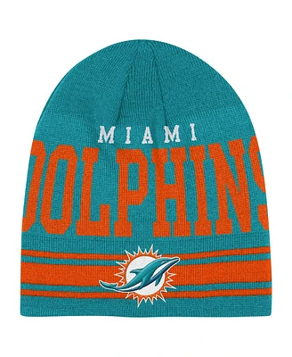 Outerstuff Big Boys and Girls Aqua Miami Dolphins Retro Knit Beanie