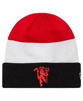 New Era Men's Black/Red Manchester United Flag Cuffed Knit Hat