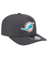 New Era Men's Graphite Miami Dolphins Main 9SEVENTY Stretch-Snap Hat