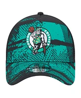 New Era Men's Black/Kelly Green Boston Celtics Tip Off A-Frame Trucker 9FORTY Adjustable Hat