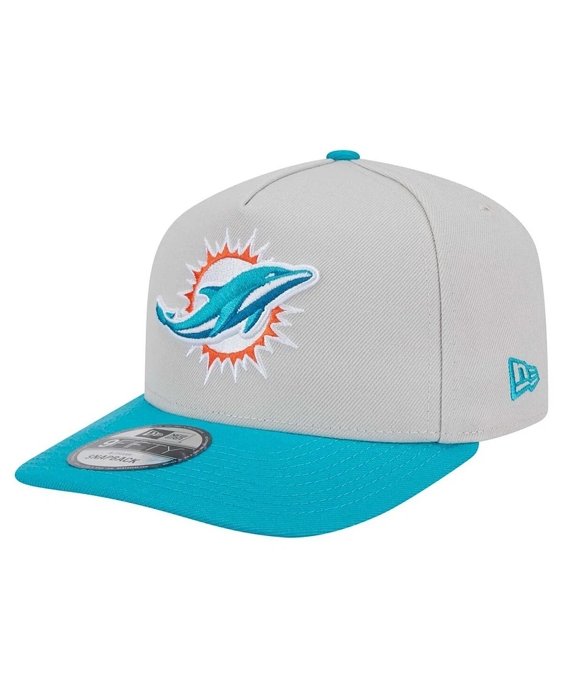 New Era Men's Stone Miami Dolphins Decent 9FIFTY A-Frame Snapback Hat